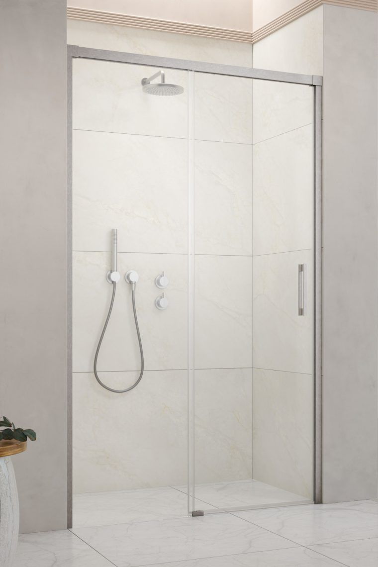 Darmowa Dostawa - Drzwi prysznicowe 120 cm rozsuwane szczotkowany/szkło przezroczyste Radaway Idea Brushed Nickel DWJ 3870169101L