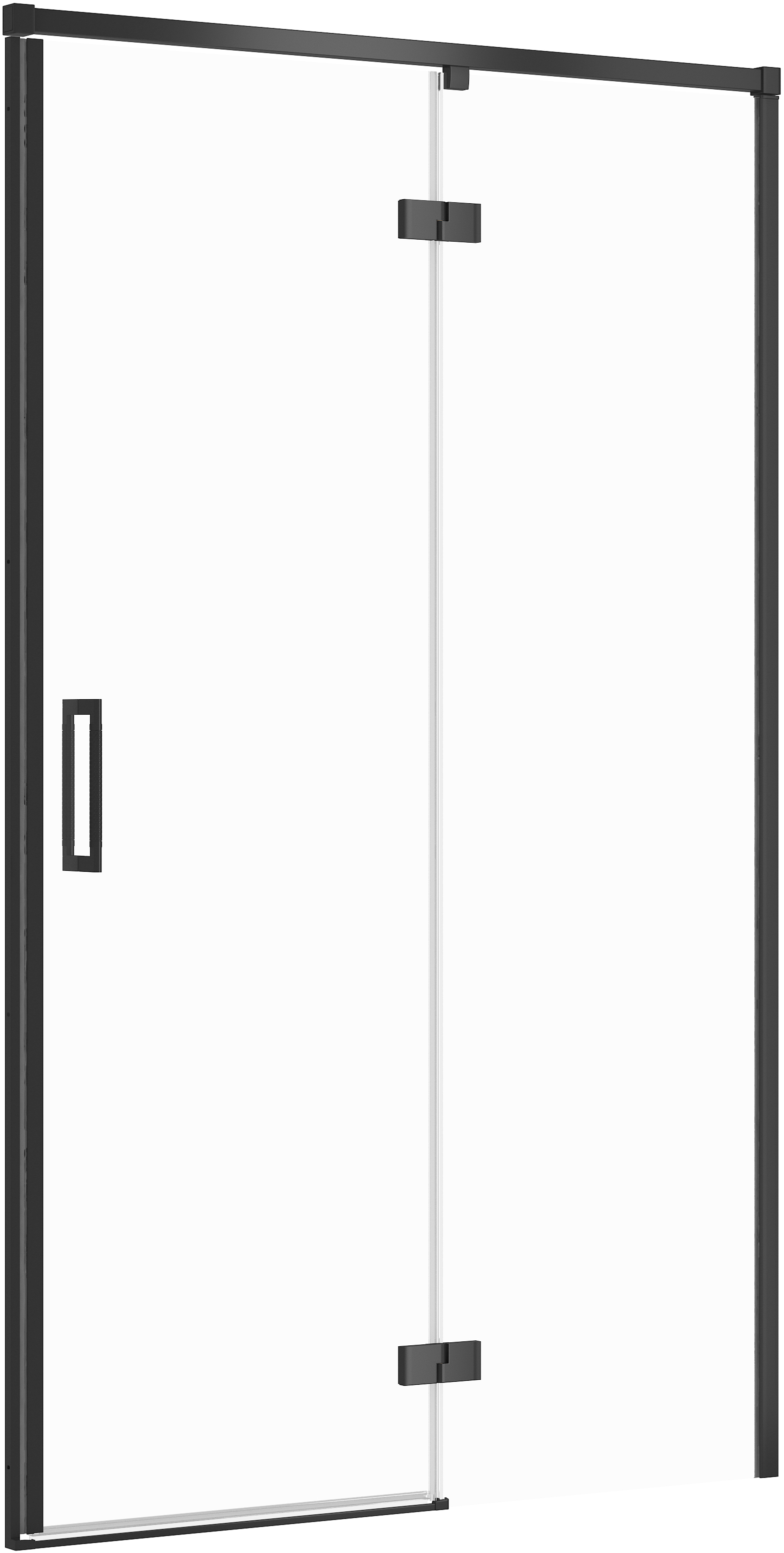 Darmowa Dostawa - Drzwi prysznicowe 120 cm uchylne czarny mat/szkło przezroczyste Cersanit Larga S932126