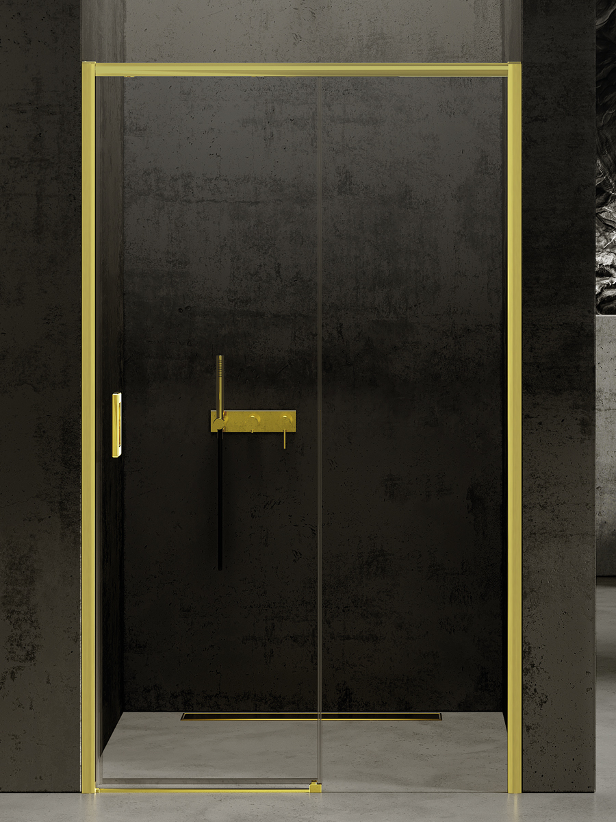Darmowa Dostawa - Drzwi prysznicowe 120 cm rozsuwane New Trendy Prime Light Gold D0425A
