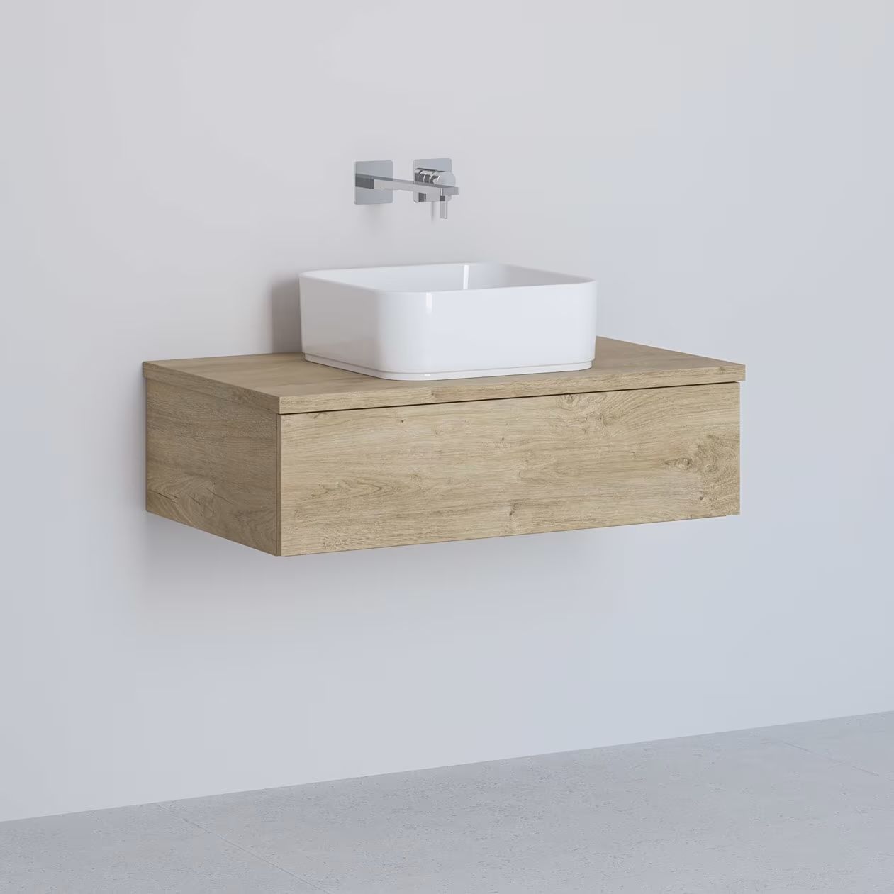Darmowa Dostawa - Szafka z blatem 81x48.7x23.5 cm podumywalkowa wisząca dąb Kronenbach Cube KBWTKOWTL811GH