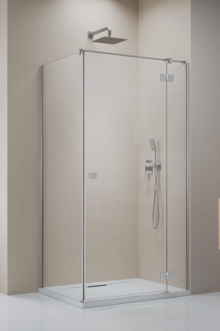 Darmowa Dostawa - Drzwi prysznicowe 120 cm uchylne nikiel szczotkowany/szkło przezroczyste Radaway Essenza Brushed Nickel KDJ 13850429101R