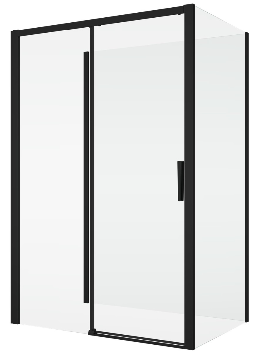 Darmowa Dostawa - Drzwi prysznicowe 120 cm rozsuwane czarny mat/szkło przezroczyste Ronal Divera D22S2B1200607