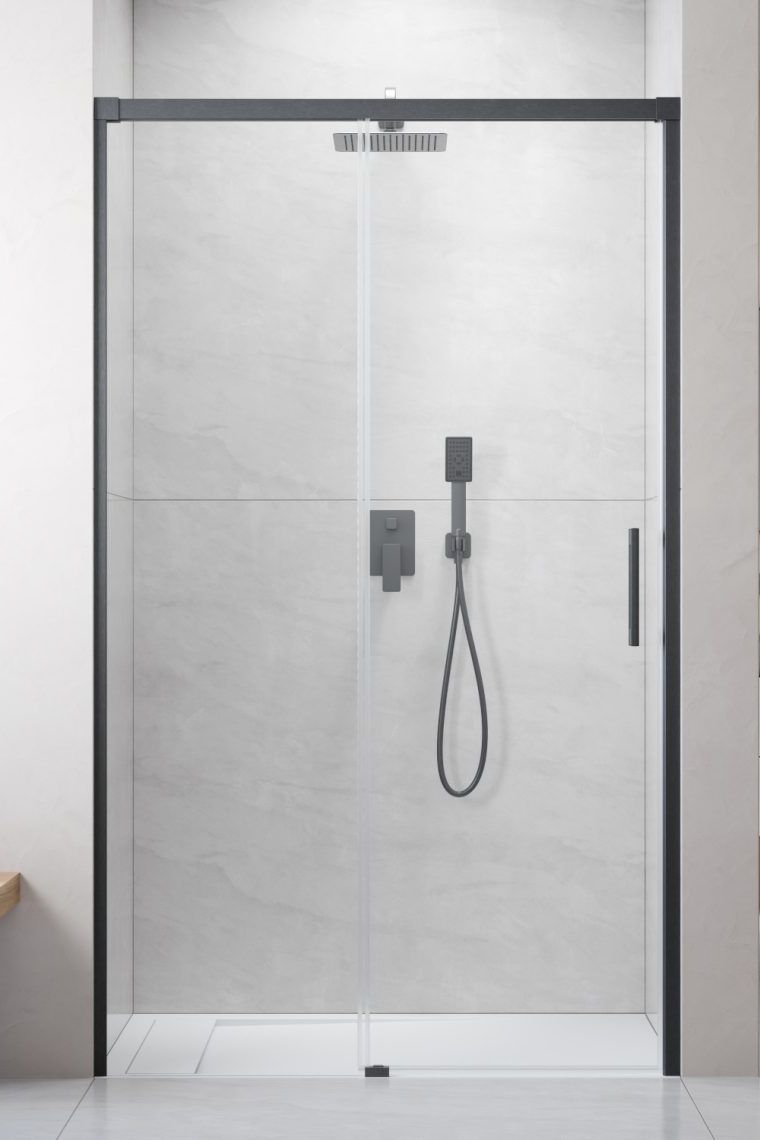 Darmowa Dostawa - Drzwi prysznicowe 120 cm rozsuwane gunmetal szczotkowany/szkło przezroczyste Radaway Idea Brushed GunMetal DWJ 3870169201L