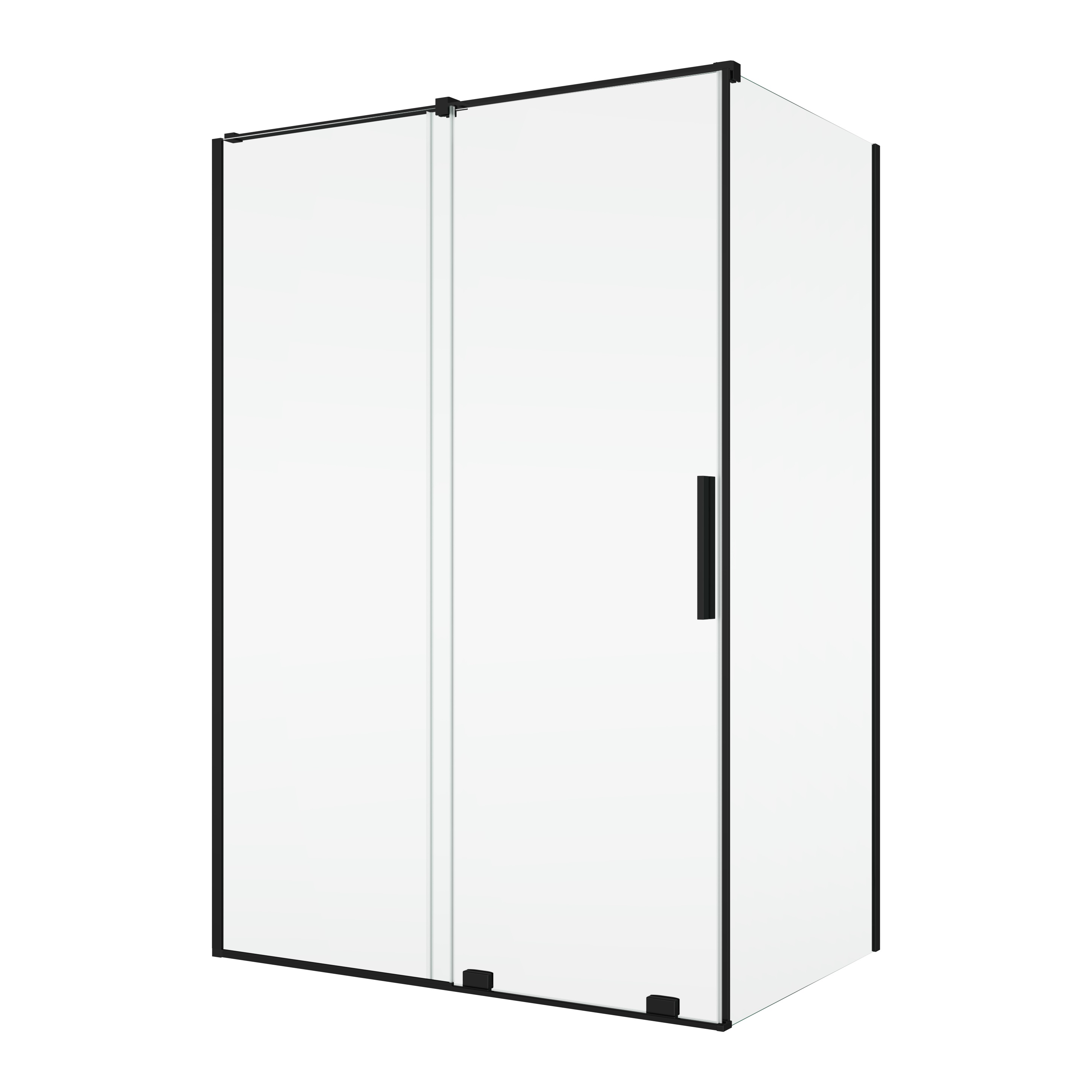 Darmowa Dostawa - Drzwi prysznicowe 120 cm rozsuwane czarny mat/szkło przezroczyste Ronal Amalia D35S21200607