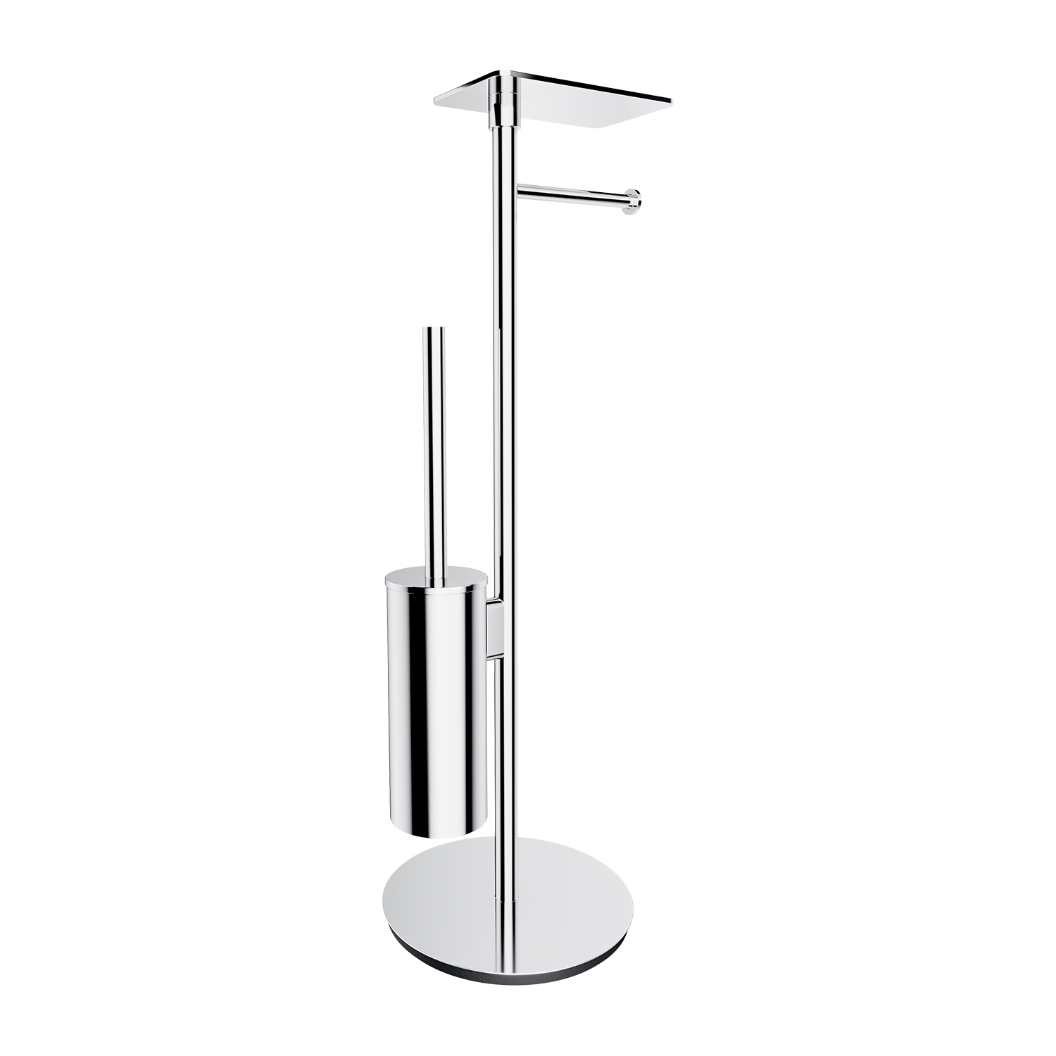 Darmowa Dostawa - Stojak na papier toaletowy ze szczotką WC chrom Omnires Modern Project MP60820CR