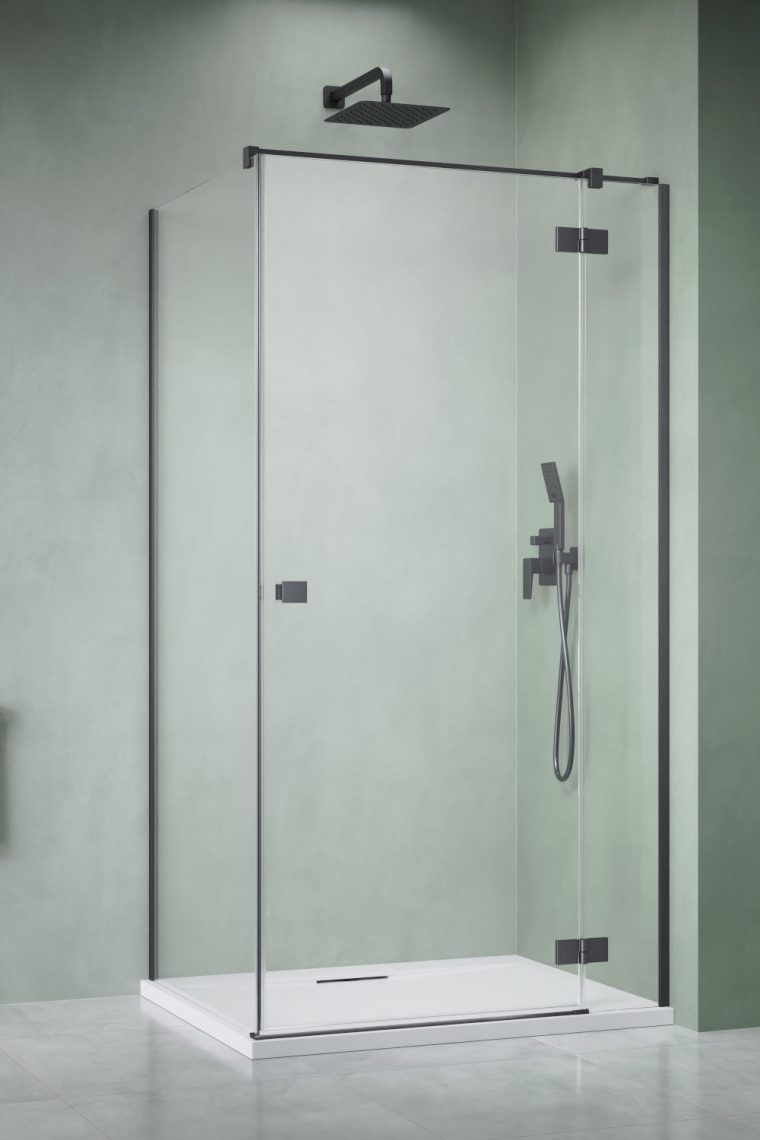 Darmowa Dostawa - Drzwi prysznicowe 120 cm uchylne gunmetal szczotkowany/szkło przezroczyste Radaway Essenza 8 Brushed Gold KDJ 13850429201L