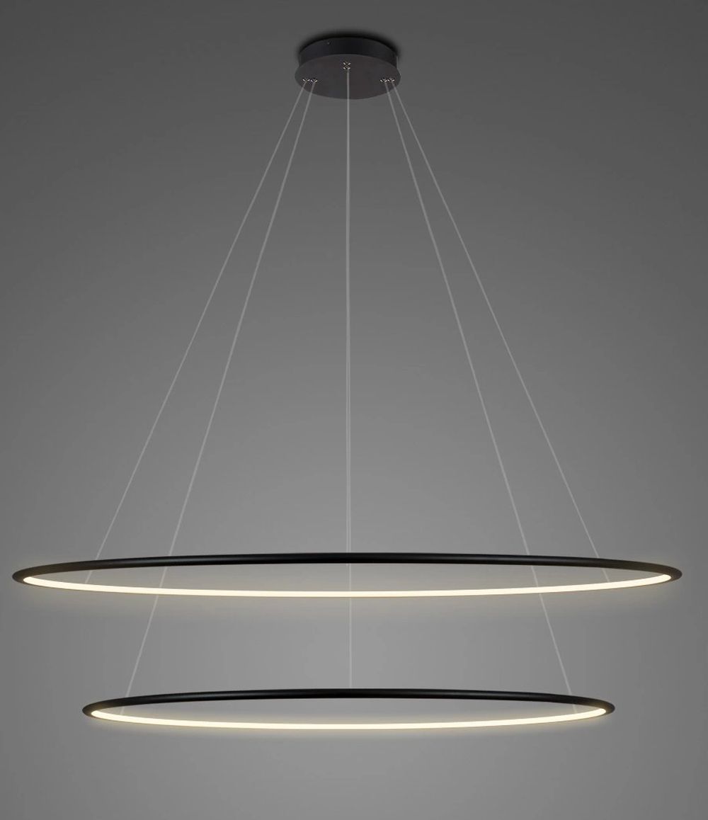Darmowa Dostawa - Lampa wisząca 2x68 W czarna Altavola Design Ledowe Okręgi LA074P100in4kblack