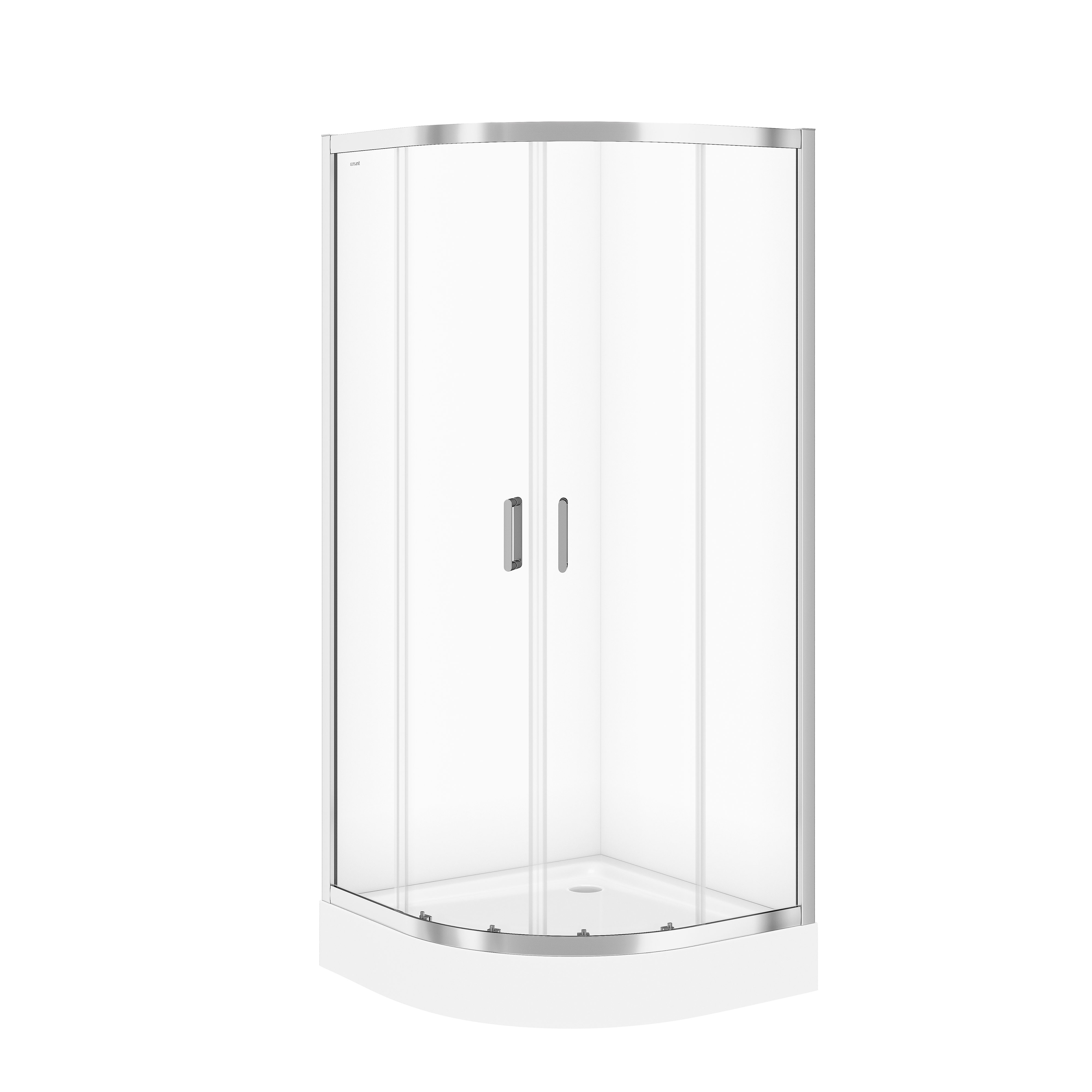 Darmowa Dostawa - Kabina z brodzikiem 90x90 cm półokrągła chrom połysk/szkło przezroczyste Cersanit Arteco S601114