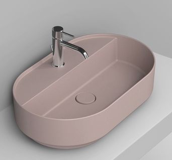 Darmowa Dostawa - Umywalka 65x40 cm owalna nablatowa różowa Ceramica Dolomite Noemi D312065
