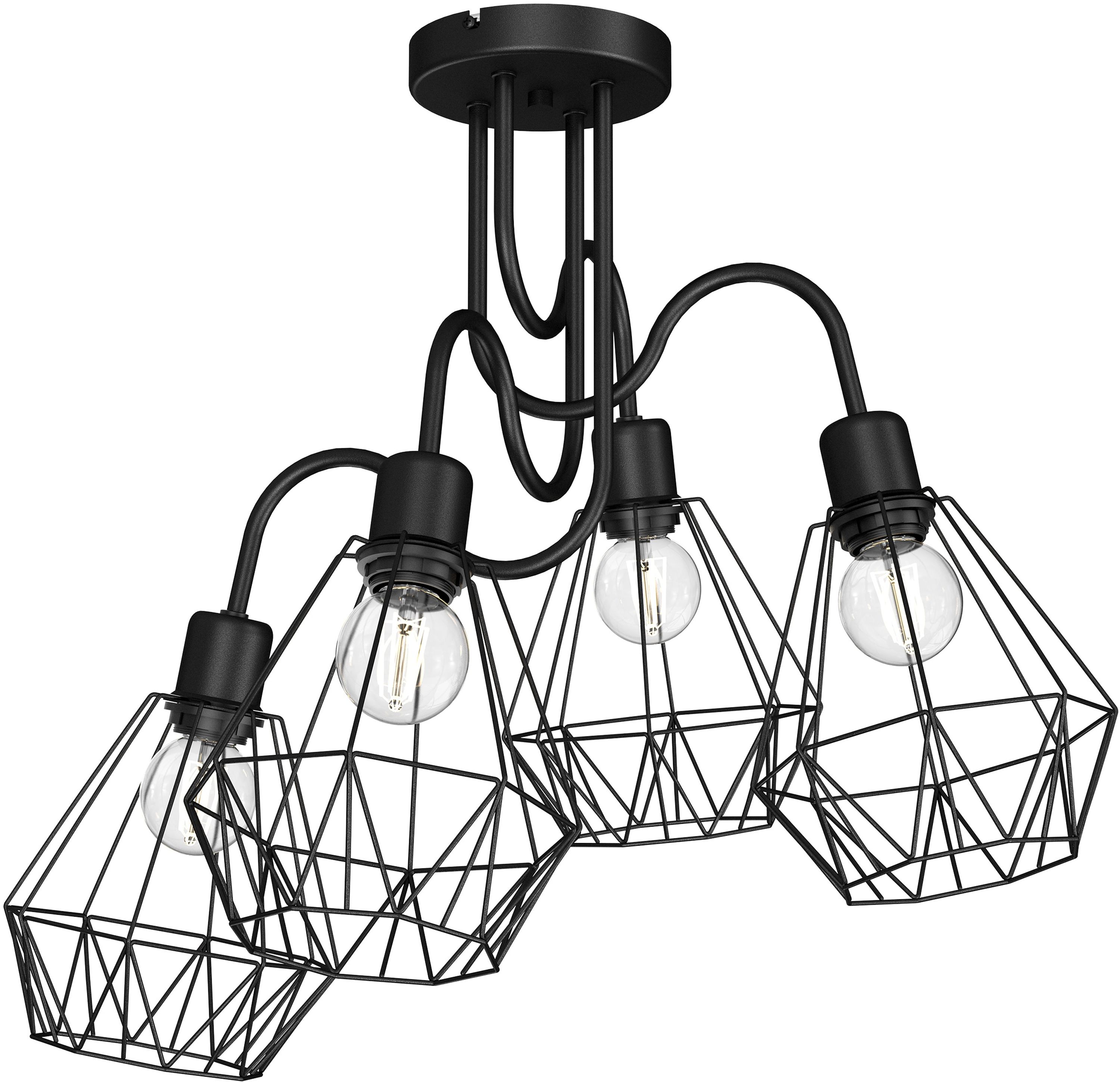 Darmowa Dostawa - Lampa podsufitowa 4x60 W czarna Luminex Bergen 0310