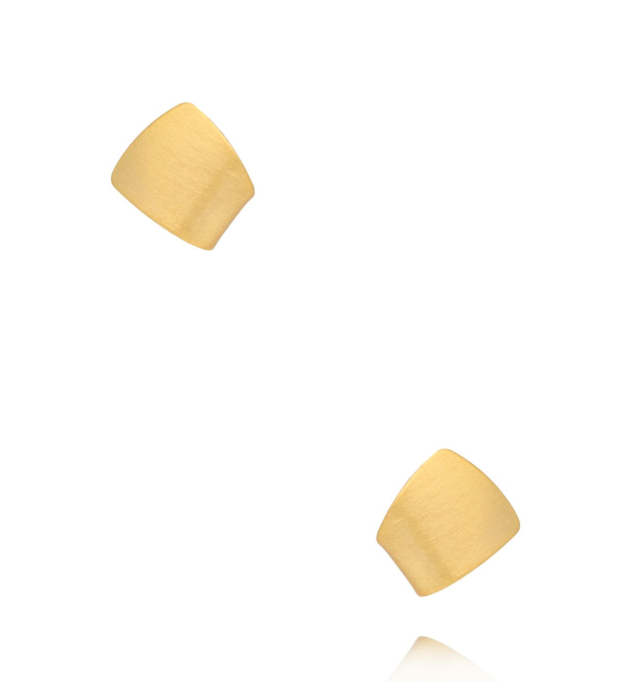 Kolczyki geometryczne, satynowo złote- małe - By Dziubeka
