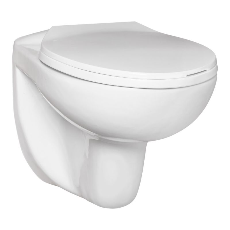 Miska wc wisząca Kerra Doris bezkołnierzowa biała z deską duroplast 1 szt.