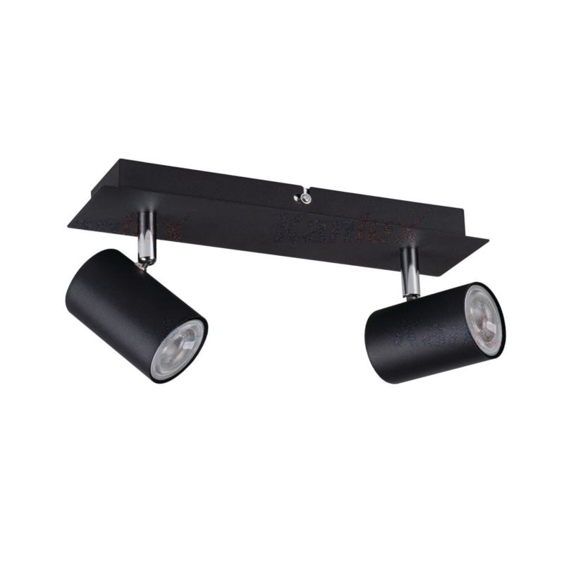 Kinkiet ścienny Kanlux Evalo czarny-chromowany 2 x GU10 x 10W IP20 wym: 12 x 8 x 29 cm - 1 szt.
