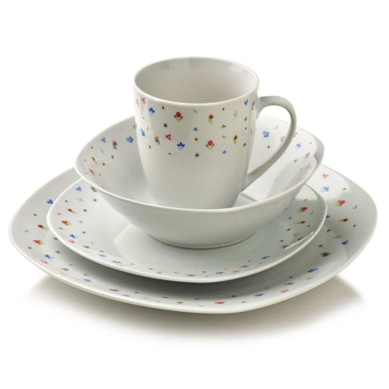 Komplet obiadowy porcelanowy Mondex LEA MINI 25,5cm fioletowy 16el kpl
