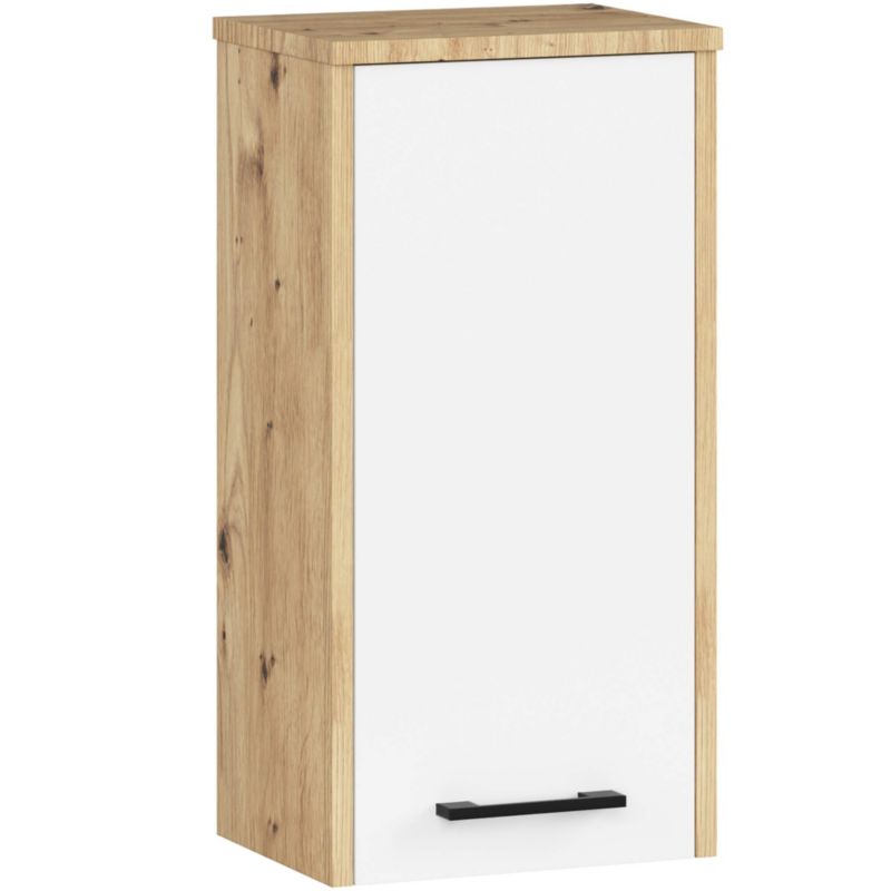 Szafka łazienkowa Akord Fin Dąb Artisan 30 cm 1 drzwi kolor Biały mat 2 półki 30x22,5x60 cm 1 szt.