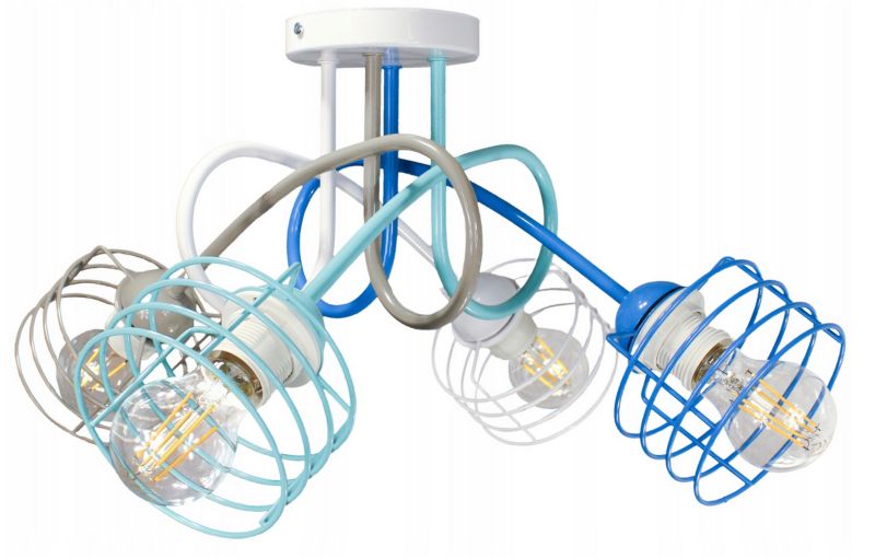 Lampa DECORI Edison Mini Kosz 4 Niebieski MIX, 1 szt.