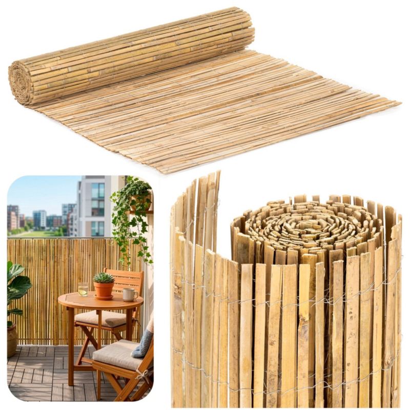 Osłona bambusowa Springos 1,2 x 5 m, mata do ogrodu balkonowa 1 szt.