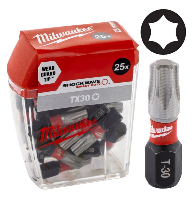 Końcówki do wkrętarki Milwaukee bity do wkrętarek TORX 30 TX30 25 mm 25szt