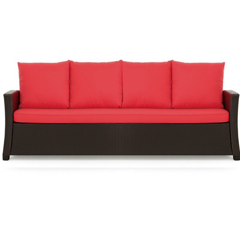 Poduszka ogrodowa na sofę rattanową 3-os, Setgarden, 170x60x50cm Czerwone Poduszki na meble ogrodowe-Technorattan, Mix, 1szt