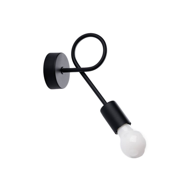 Kinkiet ścienny Sollux Lighting Levar czarny 1 x E27 x IP20 wym: 19 x 23 x 8 cm - 1 szt.