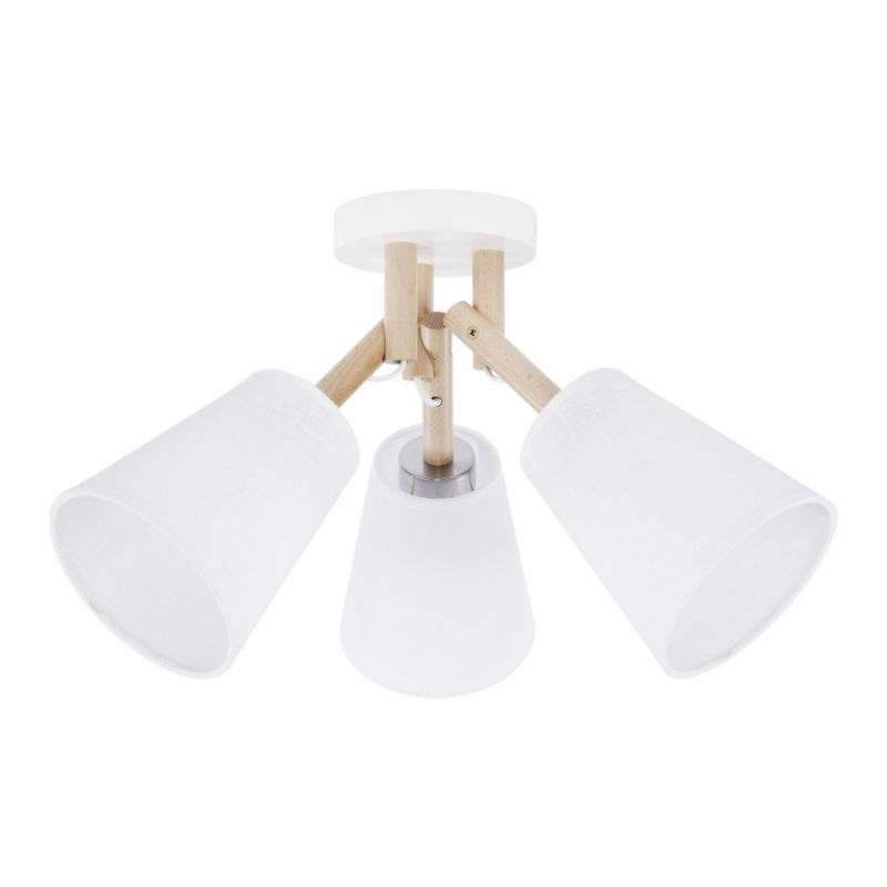 Lampa sufitowa TK-Lighting Vaio biała jasne drewno wym: 30 x 46 x 46 cm 3xE27 x 15W 1 szt.