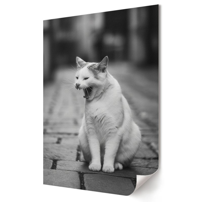 Plakat Wallfluent Format A1 Ziewający kot Artysta Paulina Zielińska 1 szt.