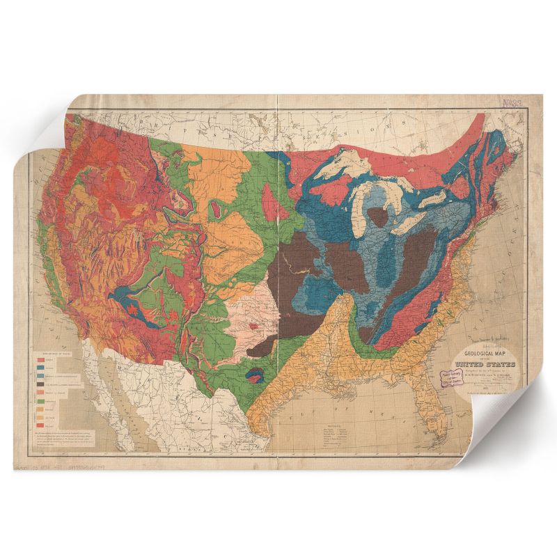 Plakat Do Kuchni ArtPrintCave 59,5x42 cm Mapa geologiczna USA William Blake 1 szt.
