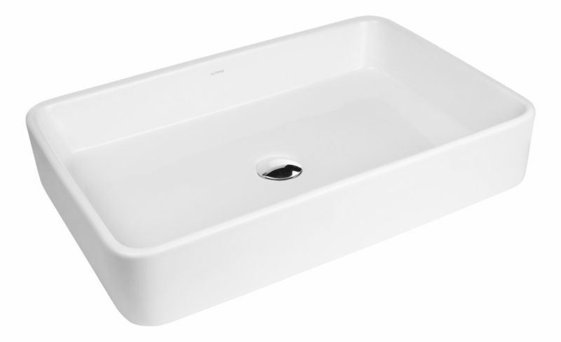 Umywalka nablatowa Oltens Lustra 60,5x35 cm prostokątna biała bez otworu 1 szt.