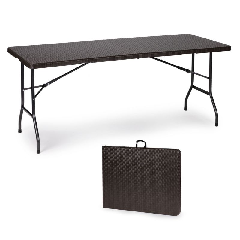 Stół cateringowy ModernHome bankietowy ogrodowy składany 180x75 cm ratan 1 szt.
