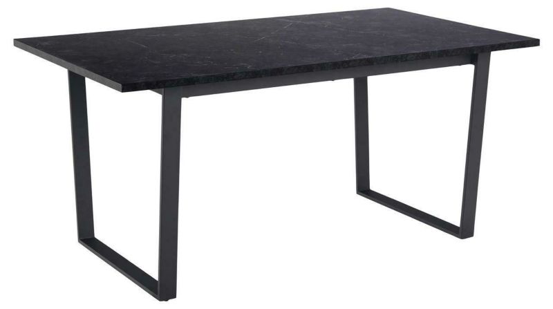 Stół do jadalni Amble ACTONA czarny marmur nowoczesny industrialny nierozkładany 160x90 cm 1 szt.