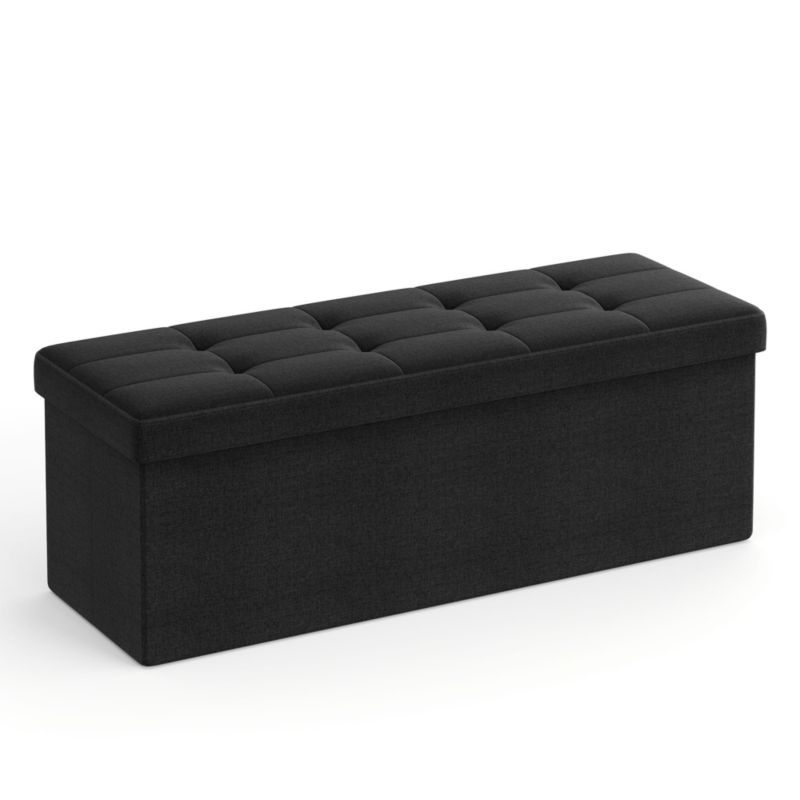 Pufa Songmics otwierana 110 x 38 x 38 cm czarna z pojemnikiem 1 szt.