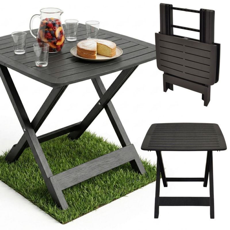 Stół Progarden ogrodowy składany plastikowy 72X79X70cm antracyt 1szt