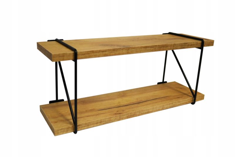Półka Ścienna Wisząca 50 Cm Dąb Craft Złoty 1 Sztuka Drewik