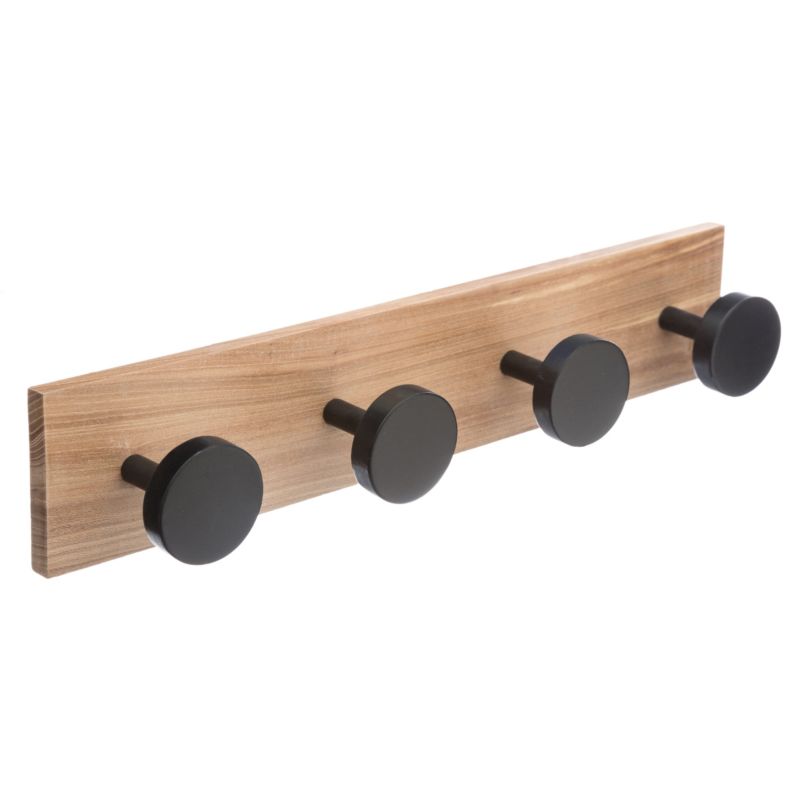 Wieszak ścienny drewniany czarne haczyki 5five Simply Smart brązowy 40 cm 1 szt.