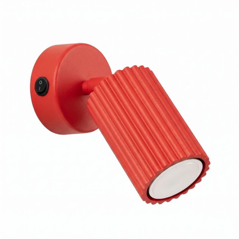 Kinkiet KARBON czerwony z włącznikiem Sollux Lighting 1 szt.
