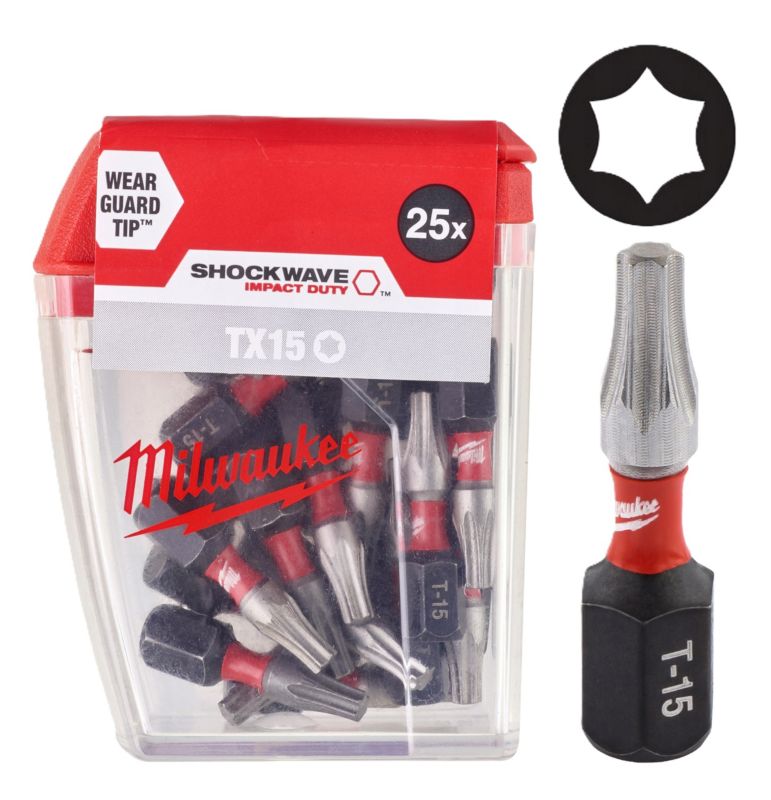 Końcówki do wkrętarki Milwaukee bity do wkrętarek TORX 15 TX15 25 mm 25szt