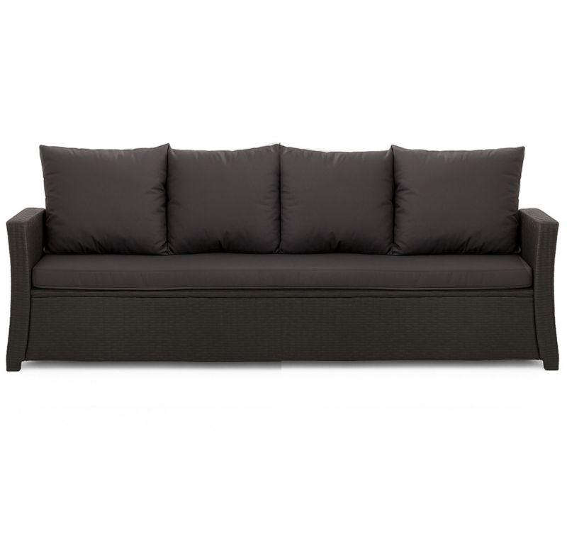 Poduszka ogrodowa na sofę rattanową 3-os, Setgarden, 170x60x50cm Czarna Poduszki na meble ogrodowe-Technorattan, Mix, 1szt