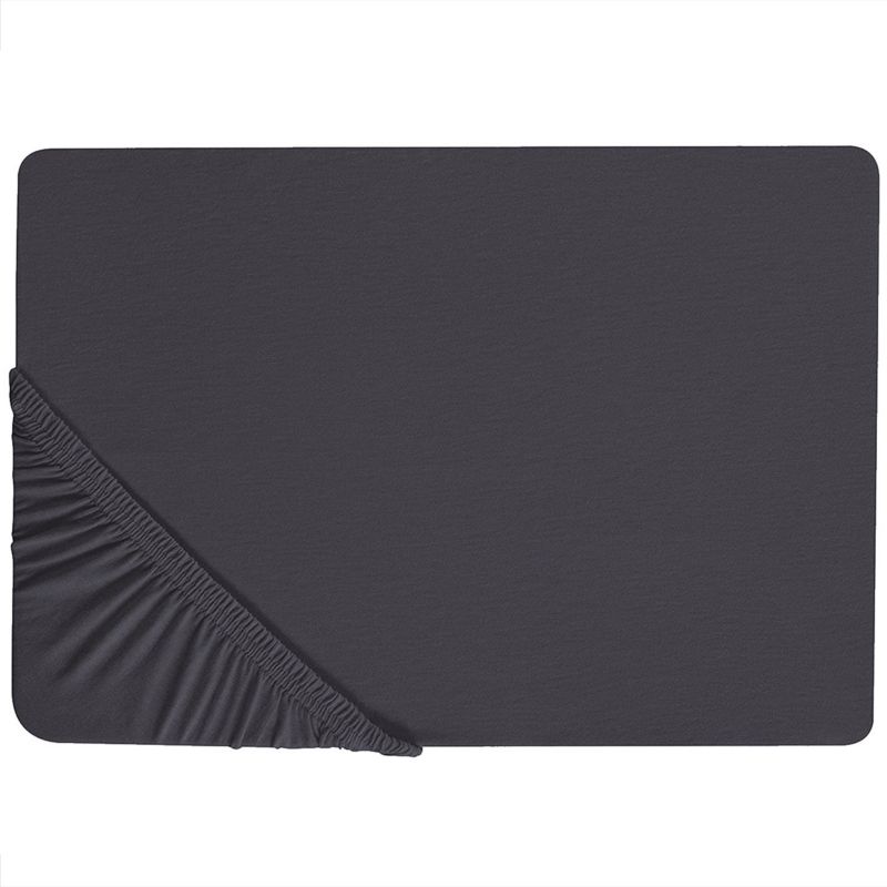 Prześcieradło z gumką Hofuf Bawełna 160 x 200 cm Czarny 1 szt.