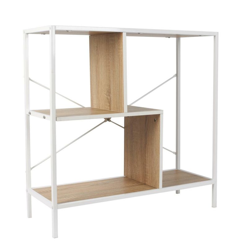 Regał na książki Rack S INTESI biały nowoczesny loftowy metalowy 80 cm do salonu i biura 1 szt.
