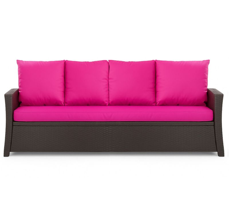 Poduszka ogrodowa na sofę rattanową 3-os, Setgarden, 170x50x50cm Różowa Poduszki na meble ogrodowe-Technorattan, Mix, 1szt