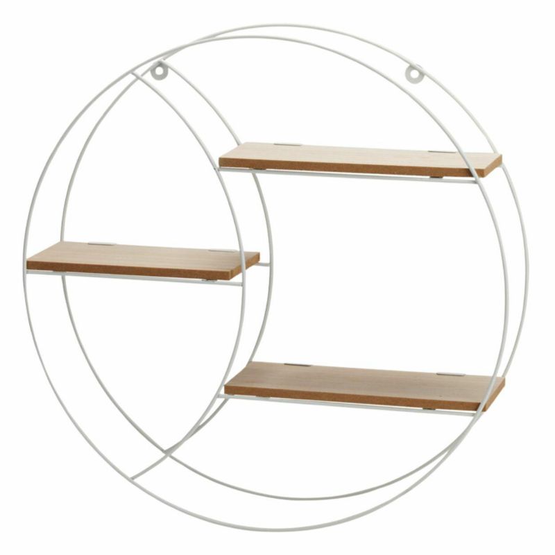 Półka ścienna HowHomely metalowa z MDF biała okrągła 44 cm 1 szt.