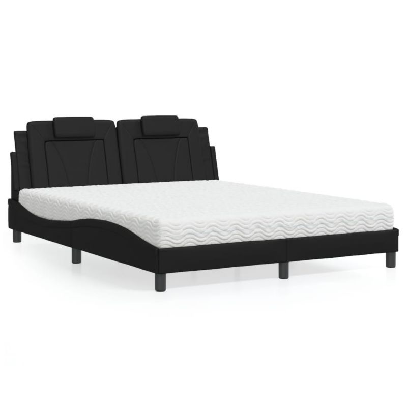 Łóżko tapicerowane WaszeMeble 160x200 cm czarne WM-3208803 1 szt.