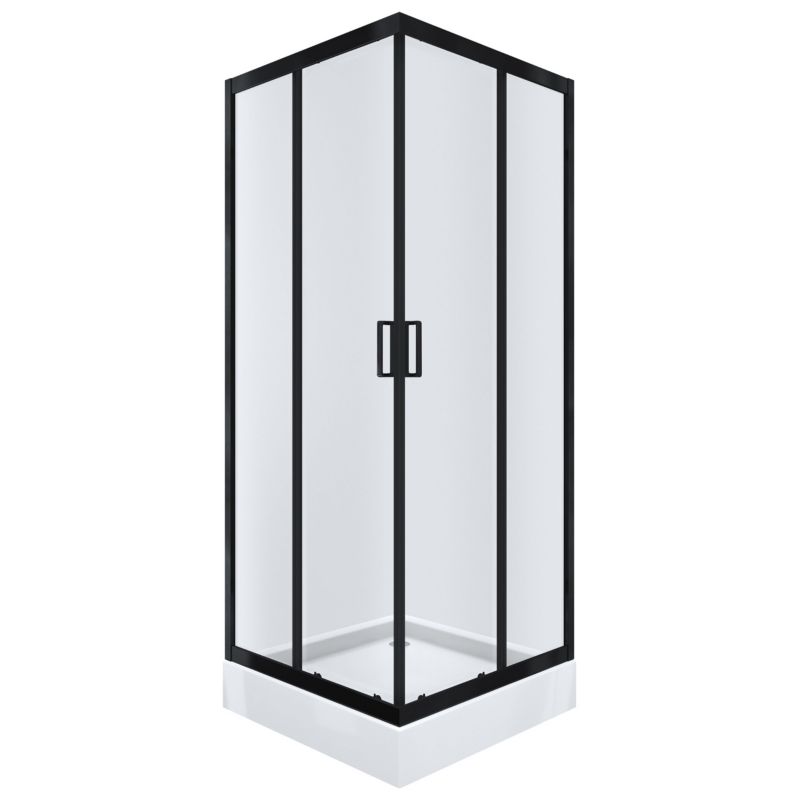 Kabina prysznicowa KABI IDEAL 80x80, kwadratowa, szkło przyciemnione 6mm, czarny mat 1 szt.