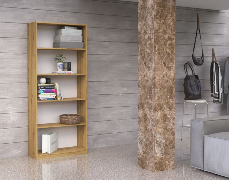 Regał R60 Topeshop Szafka Na Książki 60 Cm Dąb Artisan 30x60x182 cm 1 szt.