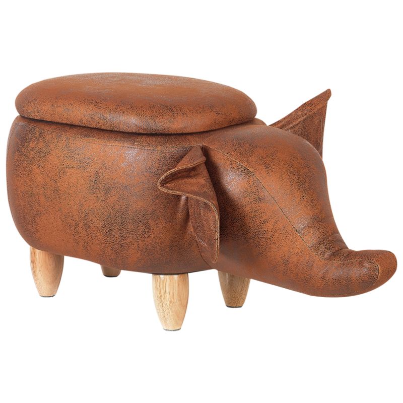 Pufa zwierzak ze schowkiem Elephant Ekoskóra Ciemnobrązowy Słoń 1 szt.