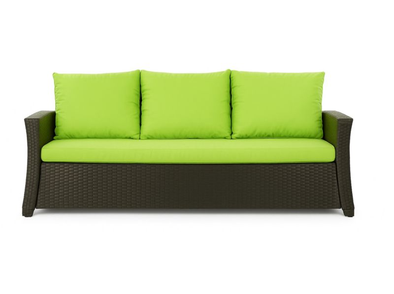 Poduszka ogrodowa na sofę rattanową 3-os, Setgarden, 150x60x50cm Limonka Poduszki na meble ogrodowe-Technorattan, Mix, 1szt