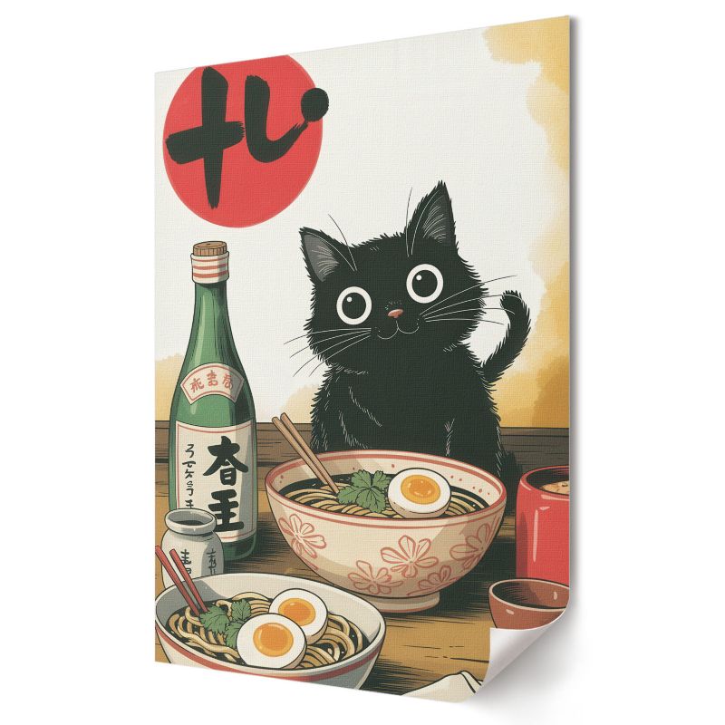 Plakat na ścianę Wallfluent Format A4 Kotek i ramen Studio Linea Forma 1 szt.