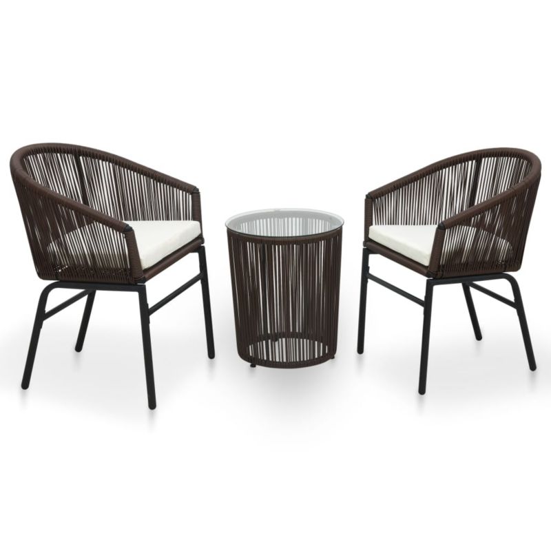 Zestaw mebli ogrodowych bistro WaszeMeble polirattan brązowy z poduszkami WM-48139 1 kpl
