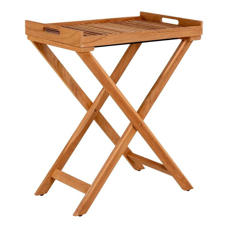 Stolik kawowy ogrodowy Ronda INTESI drewniany tekowy składany prostokątny 60x40 cm do ogrodu 1 szt.