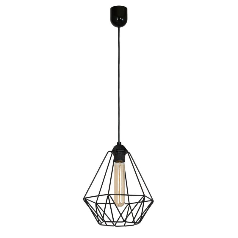 Lampa wisząca Luminex Basket New czarny matowy wym: 90 x 25 x 25 cm 1xE27 x 15W 1 szt.